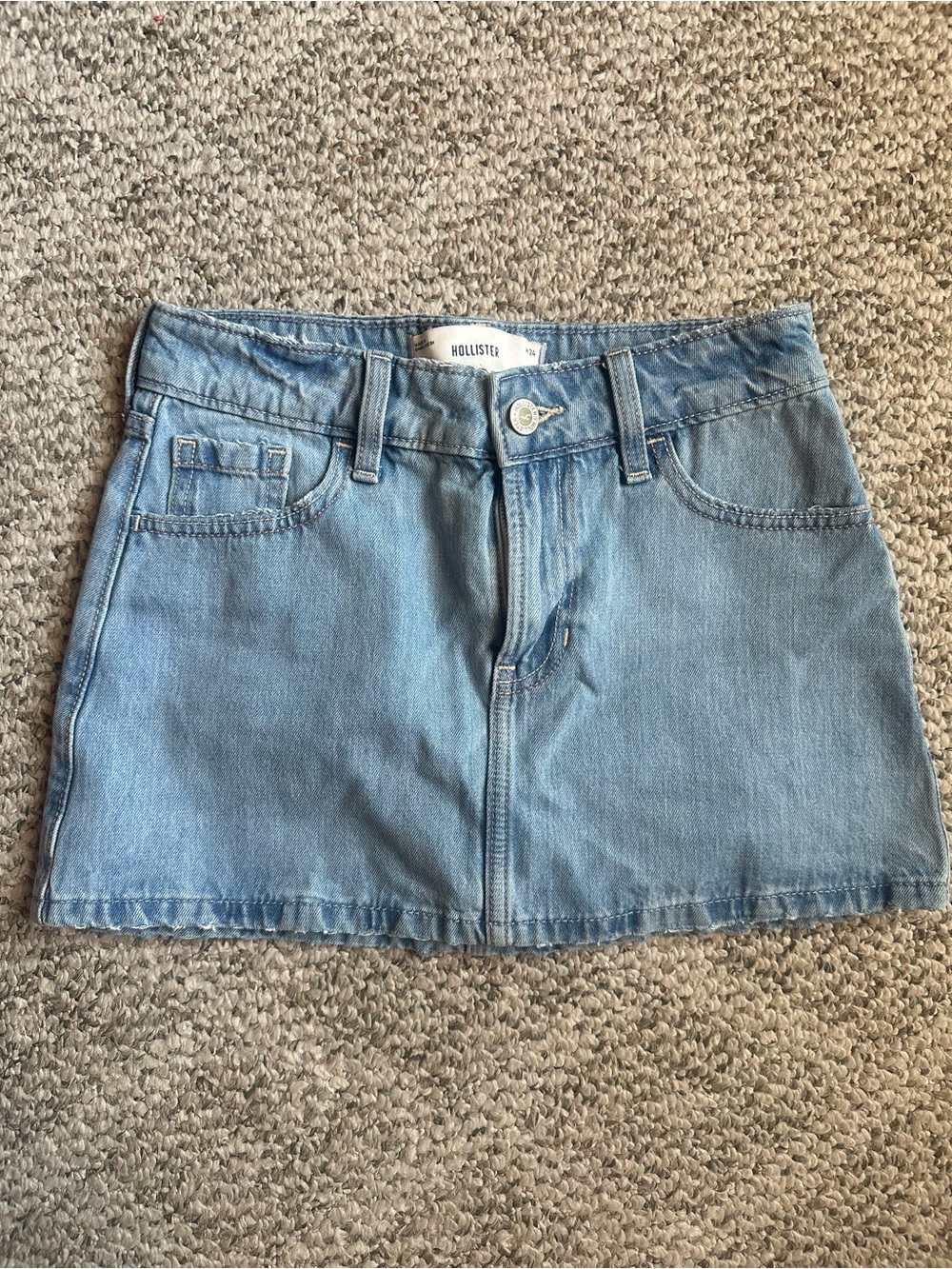 Hollister•  Light Blue Denim Mini Skirt